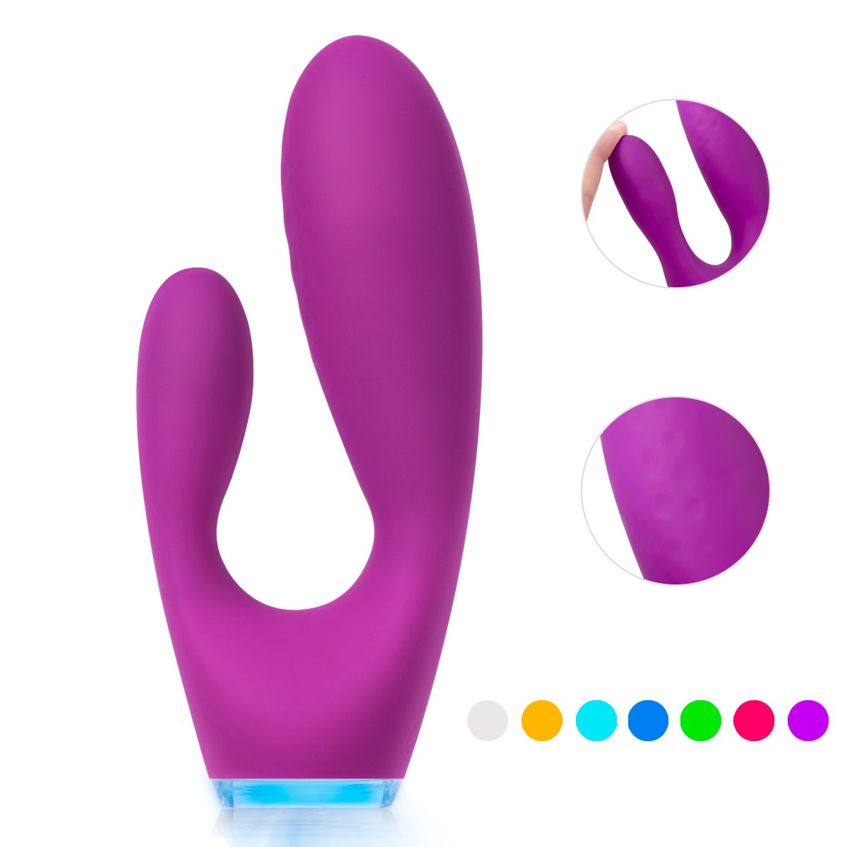 Dualer Motor Vibrator für sie Paarvibrator G Punkt und Klitorisstimulator Sexspielzeug mit 7 Programmen, Silikon Vibrator USB-Aufladung,Wasserdicht Vibratoren für Frauen