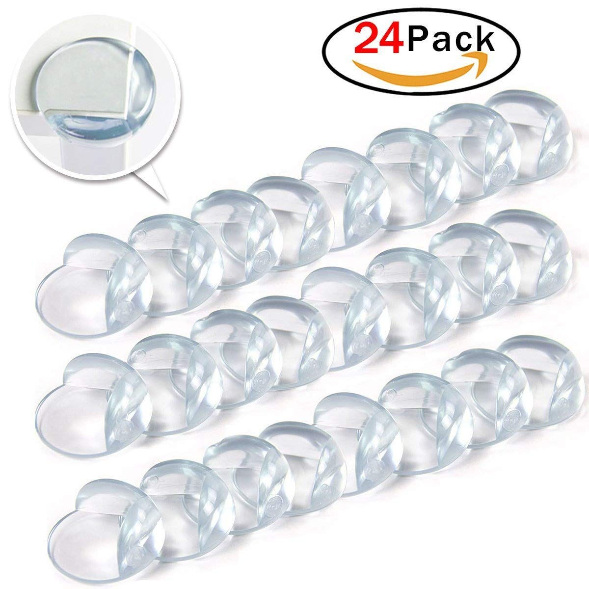 Clear Furniture Corner Protector Corner Guards Sharp Corner Cushion Bumpers With Adhesive Gel for Child Caring (24 Packs)