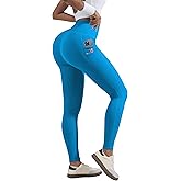 Postropaky Women's Fleece Lined Waterproof Leggings, High Waisted Winter with Zipper Pockets