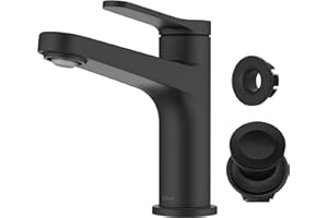 KRAUS Indy Single Handle One Hole Bathroom Sink Faucet in Matte Black, KBF-1411MB