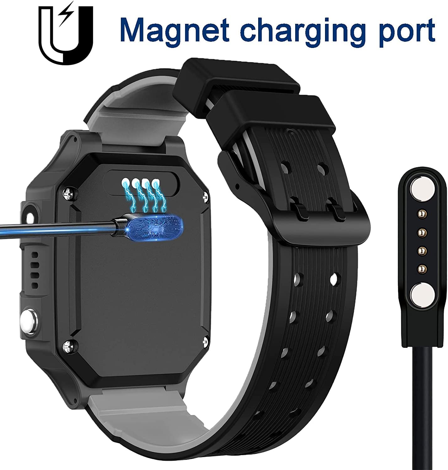 Smart Watch Universal Charger Magnetic,da fit Smartwatch Accessories 4 Pin 7.62mm Pin-Pitch Magnetic Replacement Charger Cable Compatible for All 4-Pin 7.5mm - 8mm-Pin-Pitch Smart Watch & Wearables