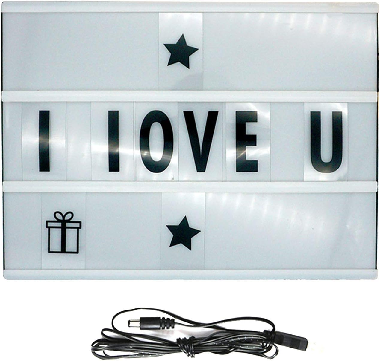 fuguzhu Letreros Luminosos A4, Caja De Luz con Letras I Love ...