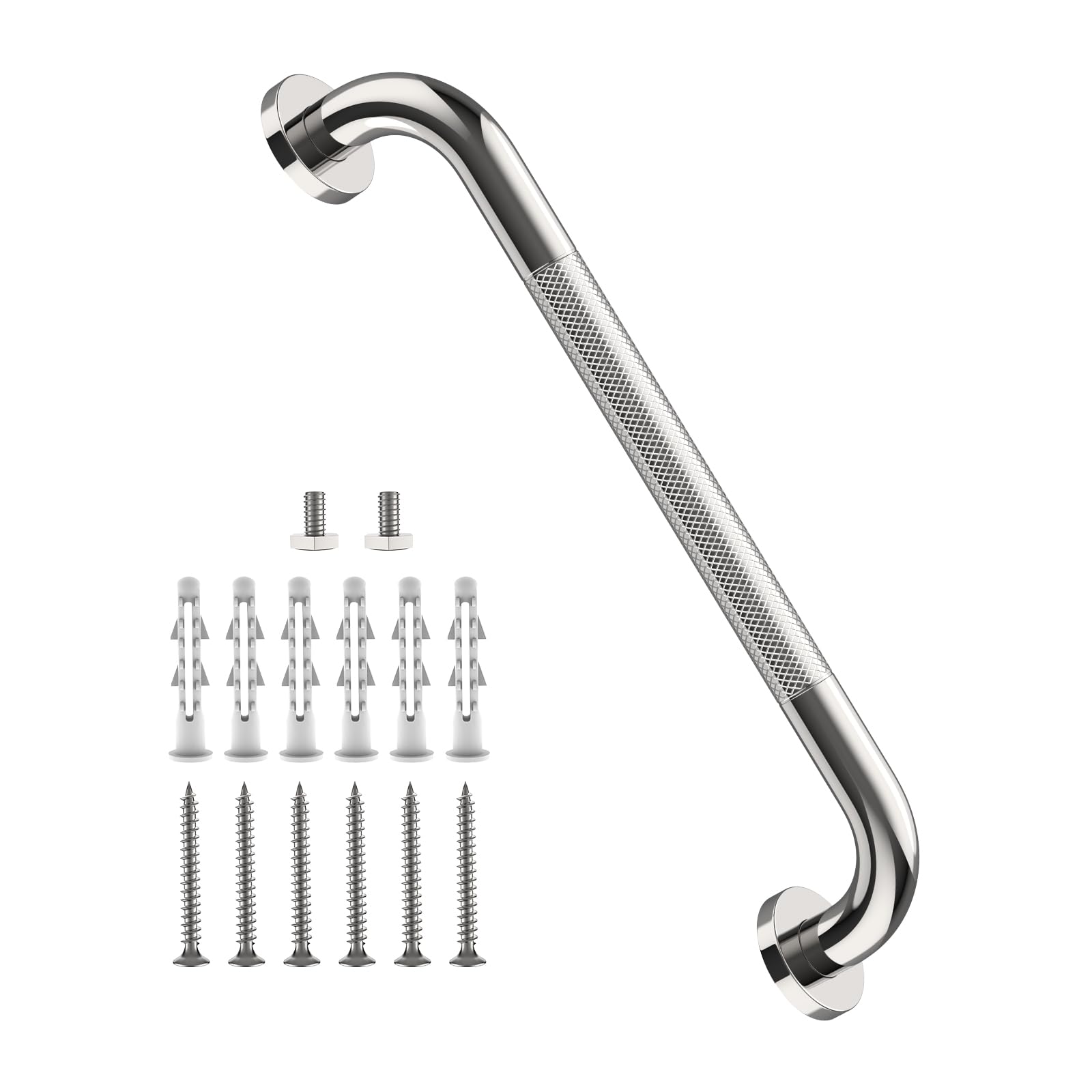 Photo 1 of 16 Inch Stainless Steel Chrome Shower Grab Bar, ZUEXT Towel Bar, Bathroom Balance Bar, Safety Hand Rail Support, Handicap Elderly Injury Senior Bath Assist Handle