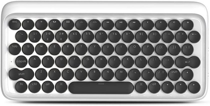 ALAKA Typewriter Design Built Backlit Bluetooth Wireless Mechanical Keyboard (White)
