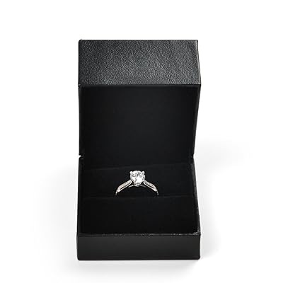black leather ring box