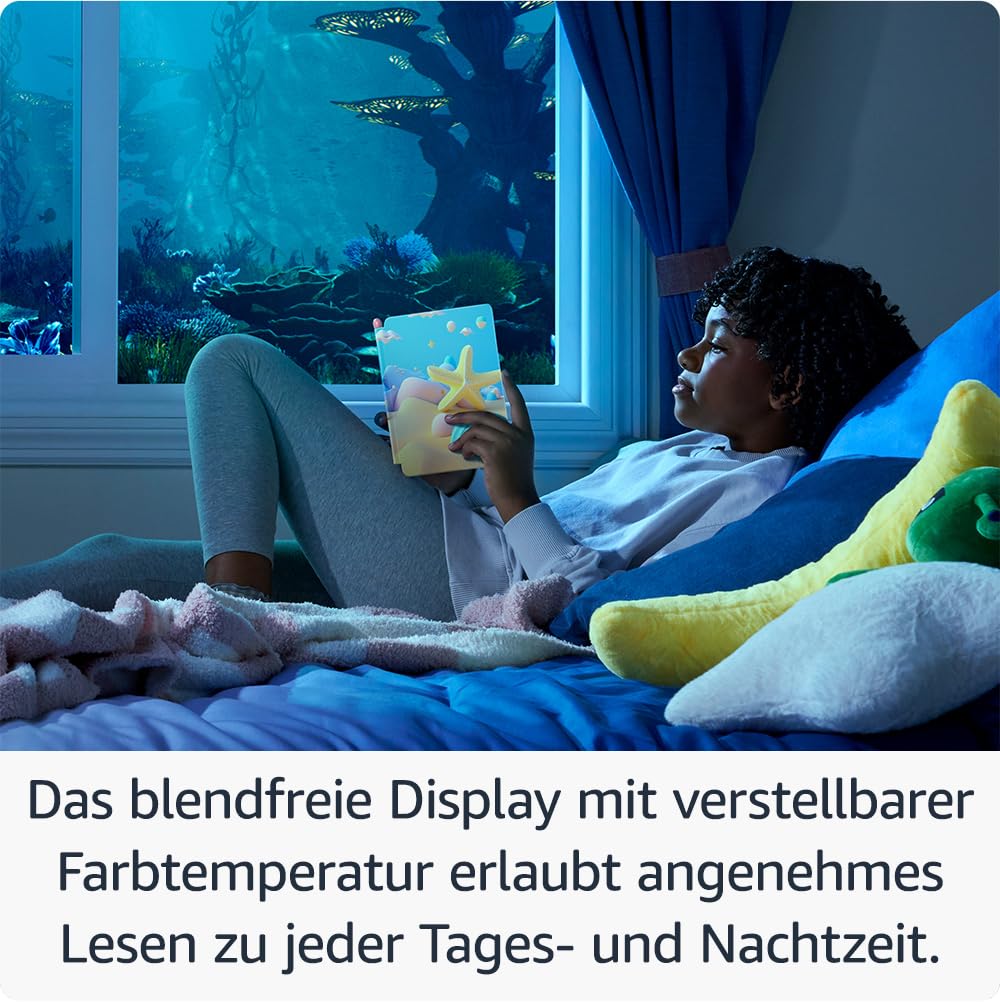 Amazon Kindle Paperwhite Kids (neueste Generation) – Größeres, blendfreies 7-Zoll-Display – Mit Kindle lesen Kinder durchschnittlich mehr als mehr als 45 Minuten – 16 GB – Tiefsee-Design 6