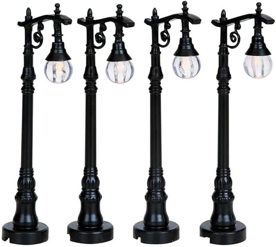 Lampadaire miniature village de noel Clearance