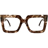 Zeelool Stylish Thick Oversized Square Blue Light Blocking Glasses for Women 100% UV400 Protection Brandon VFP0306