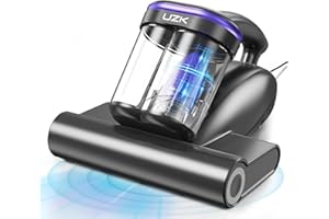 UZK Bed Vacuum Cleaner Mattress Vacuum Cleaner,16Kpa Powerful Handheld Vacuums with UV-C Light & Double Dust Cup & High Heating & Ultrasonic & Anion for Bed Sofa