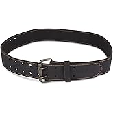 OX Pro 2 Inch Leather Tool Belt - Oil Tanned Full Grain Leather - Perimeter Stitched Construction Belt with Rivets - 28" to 44" Length - Cinturon Para Construccion