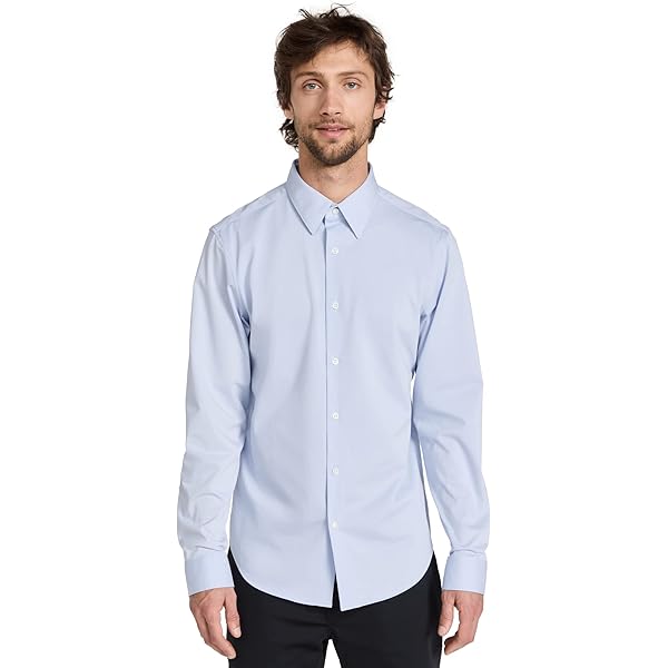 Amazon.com: Theory Men's Sylvain Good Cotton Shirt, Olympic, Blue