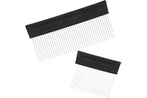 POPETPOP 2Pcs Stainless Steel Paint Texture Comb Set, Multi-Purpose Concrete Texture Brush Tools for Wall Art