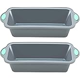 To encounter 9 Inch Silicone Bread and Loaf Pan, 2 Pack Food Grade Nonstick Silicone Molds for Baking Banana Bread, Meat Loaf, Pound Cake, with Metal Reinforced Frame More Strength