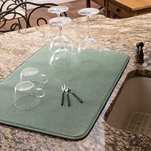 Bellemain XXL Dish Drying Mat - Super Absorbent Microfiber, Grey 16"x18" | Honeycomb Weave, 3-Ply - View #3