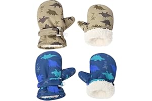 WERADAU Fleece Lined Mittens for Baby Boys Girls,Baby Toddler Little Kids Winter Warm Gloves Mittens