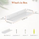 Lifewit Floating Shelves Wall 2 Pack White 38.1 cm 15 in Lip Front Sides view 4