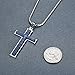 Aoiy Men's Stainless Steel Lord's Prayer Cross Pendant Necklace, Dark Blue Color, 23