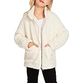 Arshiner Girls Full Zip Fleece Jacket Sherpa Outwear Coat Fall Winter for 4-12Y