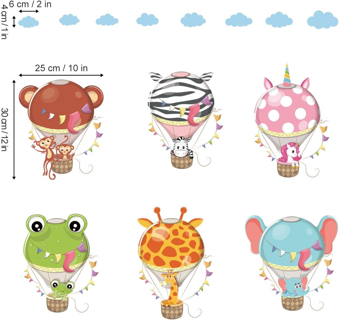 Ufengke Stickers Muraux Animaux Montgolfieres Autocollants Mural Licorne Girafe Elephant Pour Chambre Enfants Bebe Pepiniere Salon Decoration Murale Bebe Puericulture Accessoires Et Decorations Mkyra Org