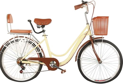 Amazon 自転車 仕事への女性の旅 大学生 中学生 大人 可変速通勤バイク 女性レトロな自転車 ベージュ Couyy ロードバイク