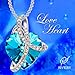SIVERY 'Love Heart' Fashion Necklace with Crystal, Gifts for Women and Girlfriend (Blue)