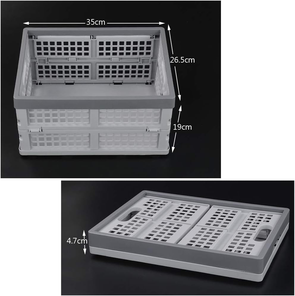 Flat Stackable Box Vareone Plastic Collapsible Folding Foldable Stacking Laundry Storage ...