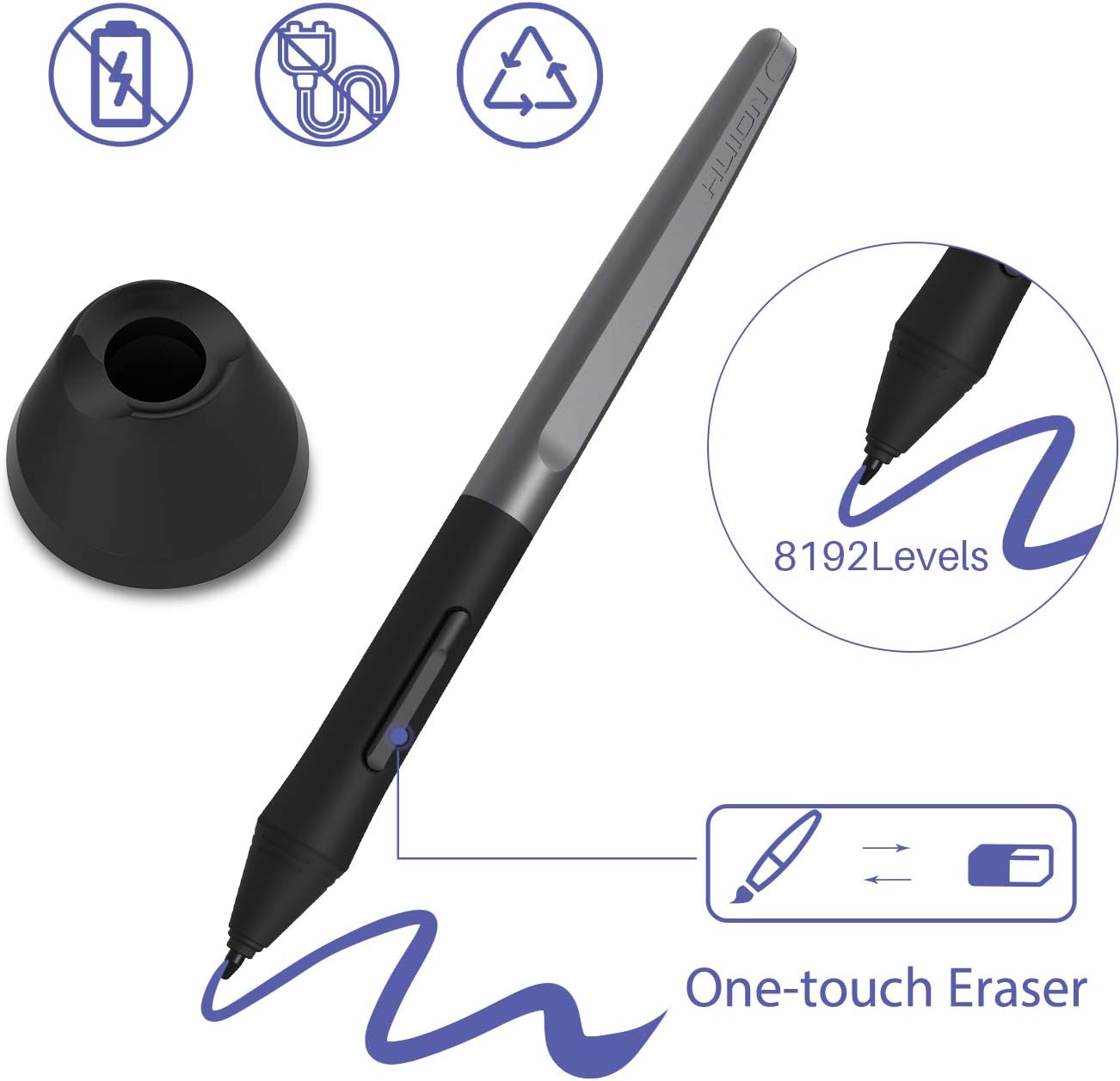 HUION Insiprpy H610 Pro V2 Android Support Graphics Drawing Tablet with Battery-Free Stylus Tilt 8192 Pen Pressure 8 Press Keys for Art Animation Beginner-10inch: Computers & Accessories