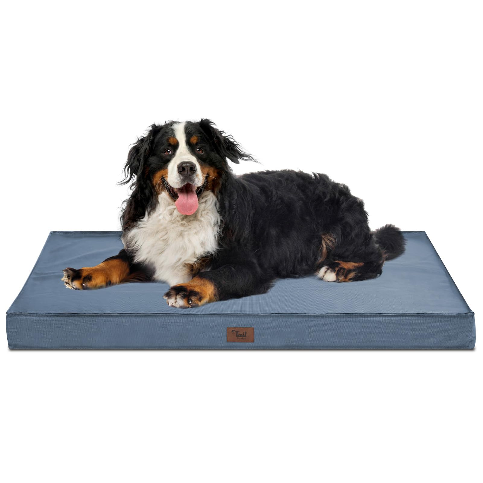 Photo 1 of Tail Stories Dog Beds for Large Dogs, Orthopedic Dog Bed for Extra Large Dogs, Big Waterproof Pet Bed with Washable Removable Oxford Cover, Blue