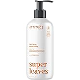 ATTITUDE Liquid Hand Soap, EWG Verified, Plant and Mineral-Based, Vegan Personal Care Products, Orange Blossom & Eucalyptus Scent, 16 Fl Oz