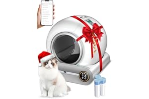 DUCKSKY Automatic Litter Box, Upgraded Robot Self Cleaning Litter Box for Multiple Cats, 65L+9L Extra Large, Features Negative ion Sterilization and Deodorization, APP Control, 3 Rolls Litter Bag Liners