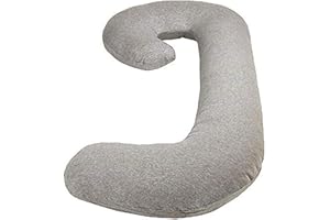 LEACHCO Snoogle Chic Jersey - Snoogle Replacement Cover with Zipper for Easy Use - Heather Gray