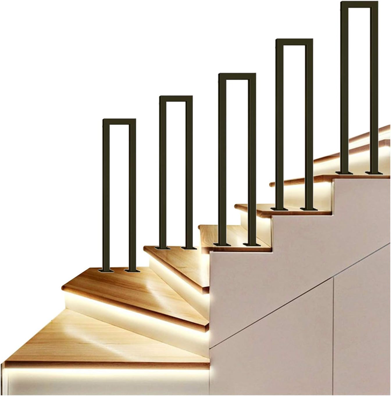 Staircase Handrails Indoors Step Handrail, Floor Mounted Wrought Iron