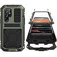 Simicoo S23 Ultra Metal Case with Screen Protector Camera Cover Military Rugged Heavy Duty S23 Ultra Case Metal Kickstand Full Body Tough Dustproof Shockproof for S23 Ultra (Green)