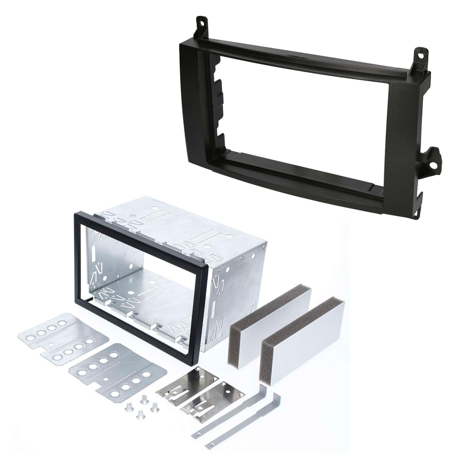 Audioproject A300-30 - Metal Car Radio Frame Kit for Double DIN Mounting Compatible with Mercedes Benz A Class W169 B Class T245 Sprinter W906 Viano Vito W639 Mounting Frame 2 DIN