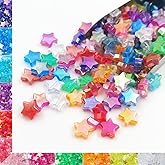 INSPIRELLE 600 Pieces Acrylic Star Beads AB Finish Spacer Beads for Jewelry Craft Making
