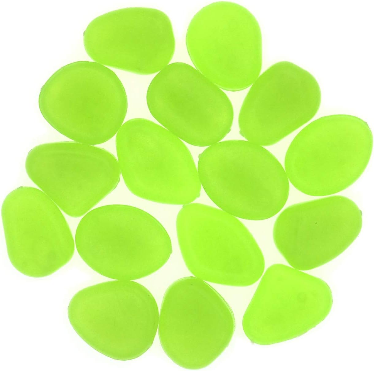 Hardscaping Materials - QTTLLI 100Pcs Glow Pebbles Glow in The Dark Decorative Stones Rocks for Garden Path Walkway Yard Fish Tank, Grass Green