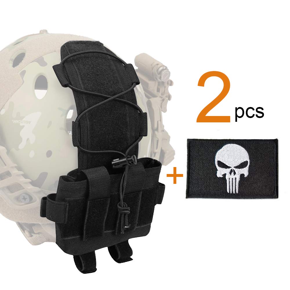 Mua タクティカルヘルメット バッテリーポーチ ミリタリーヘルメット サバゲーヘルメット用 テリーバッパック 軍用ヘルメットカバー ヘルメット袋 ナイロン製 ベルクロパッチ入り スカルワッペン サバゲー装備 特殊部隊 Cs 作業 アウトドアなど適用 軽量 黒色 Tren Amazon