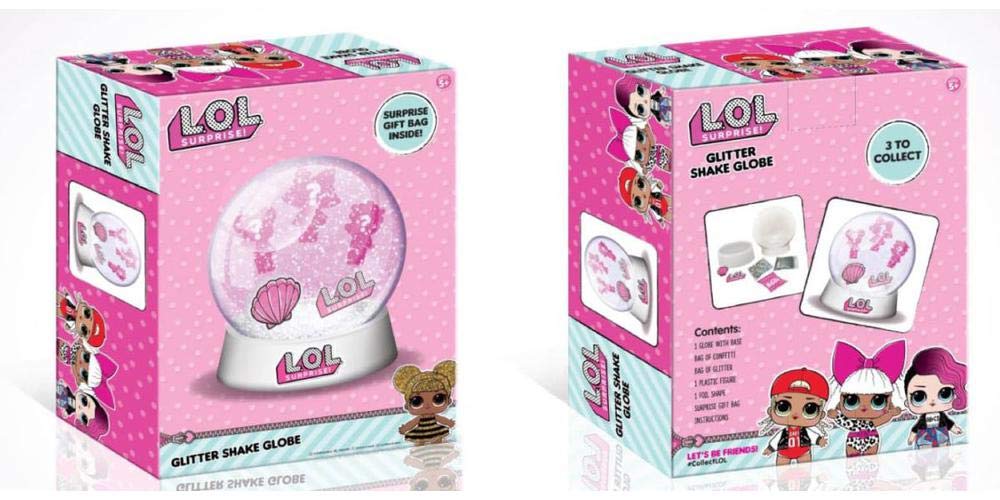 RMS LOL Surprise Glitter Shake Globe, White, 10cm x 6cm