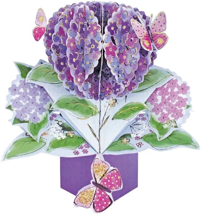 Flowers & Butterflies Pop-Up Greeting Card Original Second Nature 3D Pop Up Card, purple|black, 13 cm x 22 cm