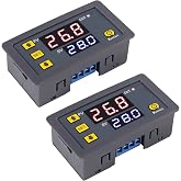 AITIAO 2Pcs Timer Delay Relay DC 12V 20A Programmable LED Digital Cycle Delay Relay Timer Module Switch ON-Off Control 0ms-999h