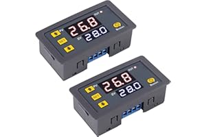 AITIAO 2Pcs Timer Delay Relay DC 12V 20A Programmable Digital Cycle Delay Relay Timer Switch ON-Off Control 0ms-999h LED Digital Display Time Relay Module
