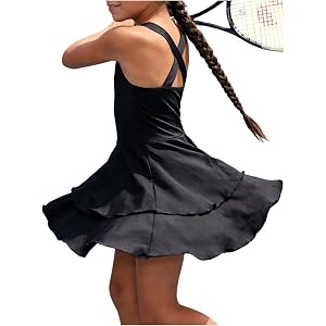 Floerns Girl's Tennis Dress with Shorts Golf Sports Pickleball Tiered Layered Athletic Dresses