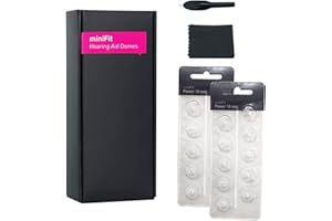 ANICO MiniFit Power Domes 6mm/ 8mm/ 10mm/ 12mm for Oticon RITE Hearing Aids with Cleaning Brush Tools Kit (10MM)