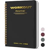 Guirnd Undated Fitness Workout Journal for Men &amp; Women, A5(8.5" x 6.7") Fitness Journal Workout Planner, Workout Log Book Planner for Tracking, Motivating, and Achieving Your Fitness Goals - Black