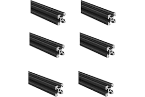 2020 Aluminum Extrusion V Slot 640mm Long Black 6 Pack, Extruded Aluminum Profile 20 Series European Standard Anodized Linear Rail for 3D Printer Parts and CNC DIY 20 x 20 25.2" 6Pcs (Kwweeoo)