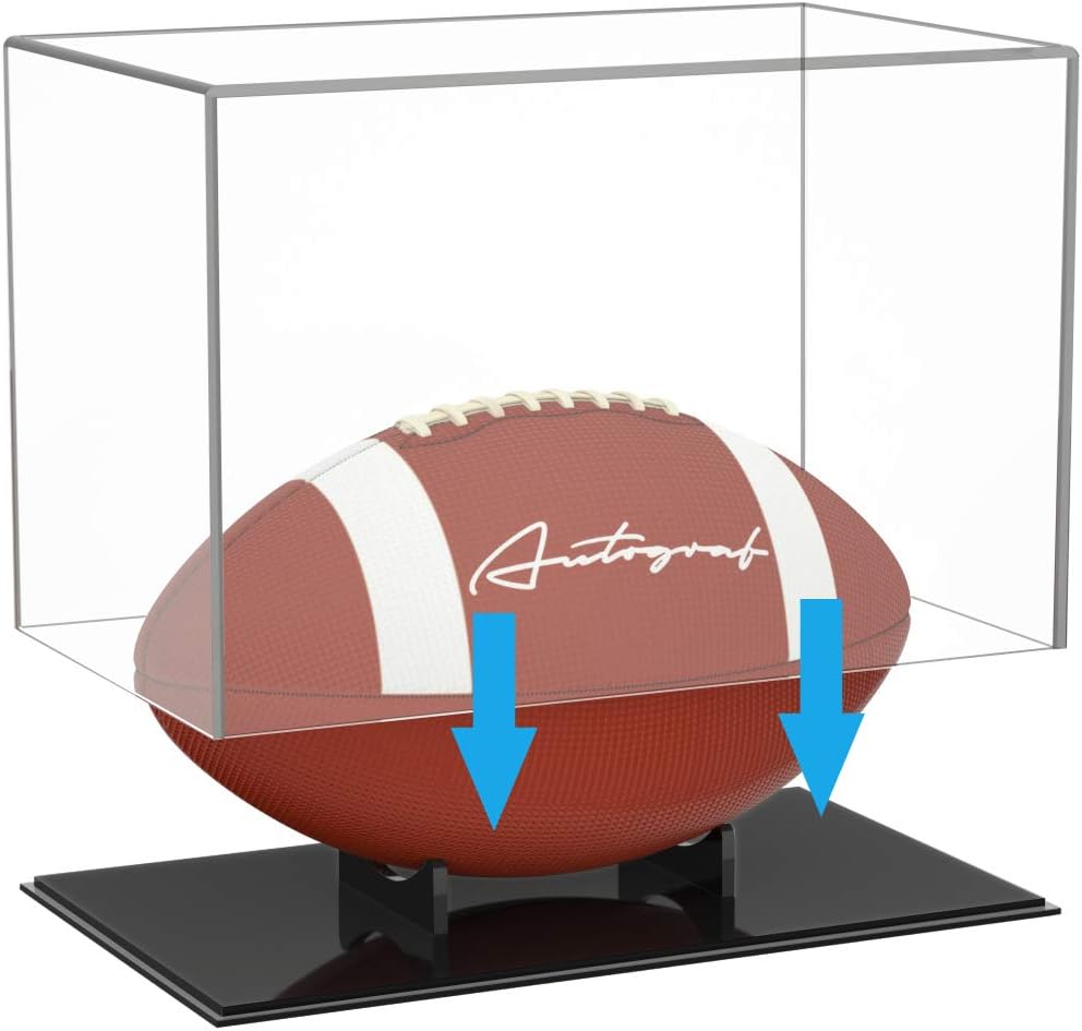 FEMELI Football Display Case Acrylic Box Holder for Full Size Football : Sports & Outdoors