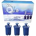 Elite Water Filter Lasting 6 Months-Efficient Long-Life Elite Filter, Replacement for Brita Pitcher Water Filter and Dispensers, Etc.,BPA FREE,3 Count(Blue)