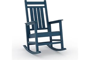 RELJOFUM Outdoor HDPE Rocking Chairs, HDPE Oversized Patio Rocking Chairs, All Weather Resistant Porch Rocker, Heavy Duty Front Plastic Rockers for Outside