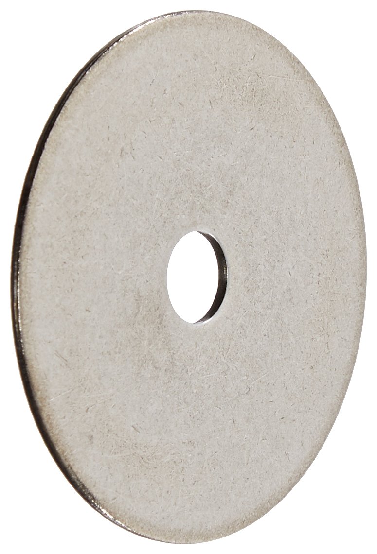 18-8 Stainless Steel Flat Washer, Plain Finish, 1/2" Hole Size, 17/32" ID, 2" OD, 0.065" Nominal Thickness (Pack of 10)