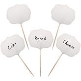 BLUE TOP 50 Pieces Cupcake Picks Blank Toothpick Flags Cake Toppers Cheese Markers Buffet Labels for Charcuterie Board Food Tags Toothpick Signs,Wedding,Birthday Party and Dinner Decorations Supplies.